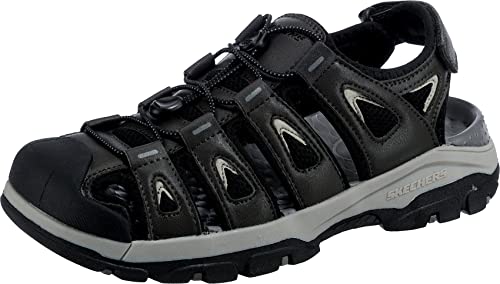 Skechers Herren Tresmen Outseen Slip On Canvas Fisherman Sandale, Gray Synthetic, 45 EU von Skechers