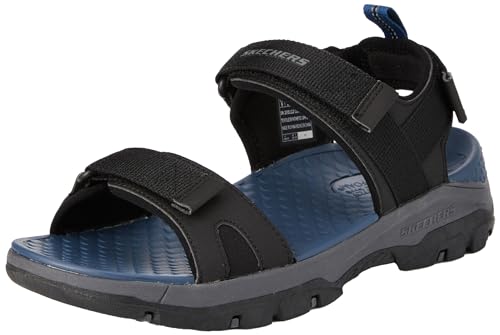 Skechers Herren Tresmen Sandalen, Schwarzes Mesh-Synthetik, 43 EU von Skechers