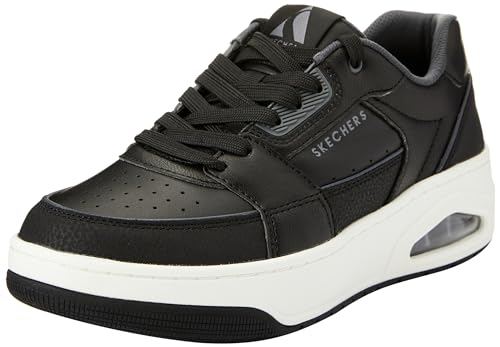 Skechers Herren UNO Court Sneaker, Black Leather/Duraleather/Charcoal Trim, 45.5 EU von Skechers
