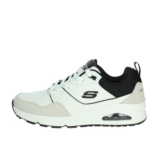Skechers Herren UNO Retro One Sneaker, White Leather Duraleather Black Mesh, 46 EU Skechers Herren UNO Retro One Sneaker, White Leather Duraleather Black Mesh, 46 EU von Skechers