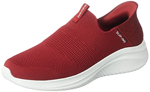 Skechers Herren Ultra Flex 3.0 Smooth Step Sneaker, Burgundy Knit/Trim, 40 EU von Skechers