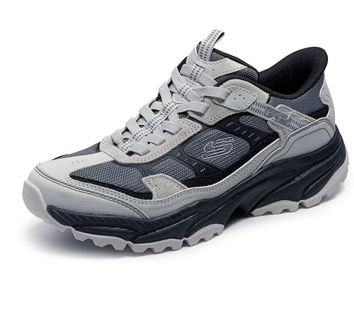 Skechers Vigor at Wanderschuh für Herren, Graues Textil-Synthetik-Schwarz Besatz, 42.5 EU von Skechers
