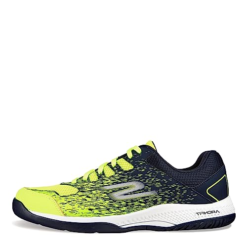 Skechers Herren Viper Court Pickleball Sneaker, Yellow Synthetic/Mesh/Navy Trim, 46 EU von Skechers