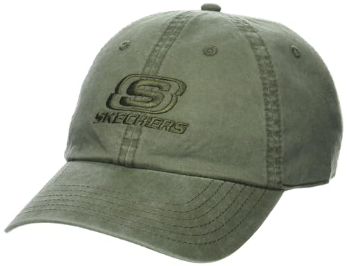 Skechers Herren Washed Dad Hat Baseballkappe, Grün, Einheitsgröße von Skechers