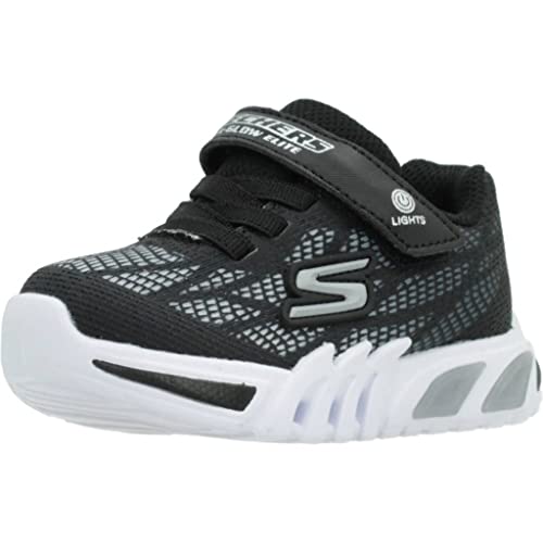 Skechers Jungen 400137n Bksl Sneaker, Black Synthetic Silver Trim, 21 EU von Skechers