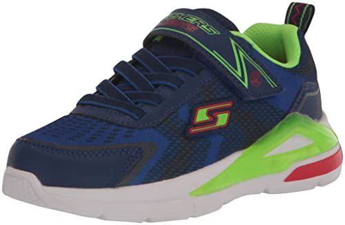 Skechers Jungen 401660l Nvlm Sneaker, Navy Textile Lime Red Trim, 34.5 EU von Skechers
