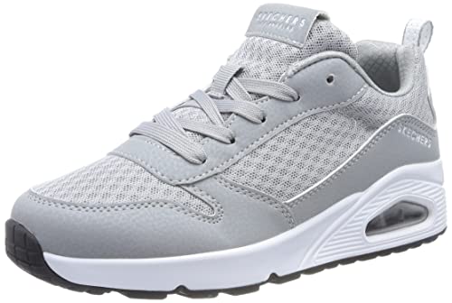 Skechers Jungen 403667l Weiß Sportschuhe, Grauer Synthetischer Stoff Weißer Rand, 33 EU von Skechers