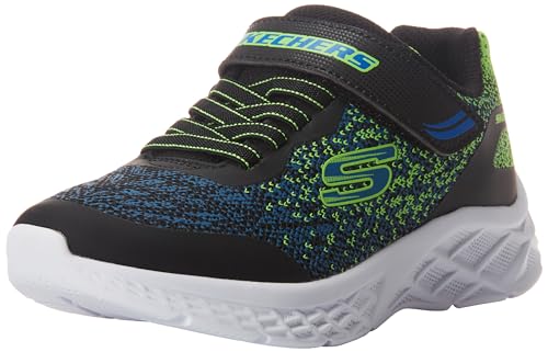 Skechers Jungen 403920N BBLM Sportschuhe, Schwarz/Blau/Limettengrün, 23 EU von Skechers