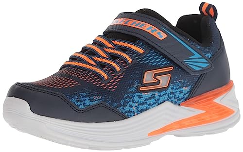 Skechers Jungen Erupters Iii Derlo Sneaker, Navy Mesh Synthetic Orange Blue Trim, 28 EU von Skechers