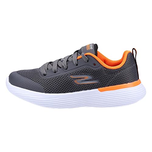 Skechers Jungen Go Run 400 V2 Omega Sneaker, Charcoal Orange Textile Trim, 37 EU von Skechers