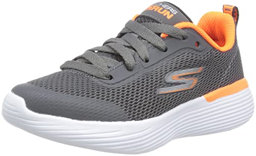 Skechers Jungen Go Run 400 V2 Omega Sneaker, Charcoal Orange Textile Trim, 36 EU von Skechers