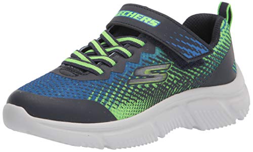 Skechers Jungen Go Run 650 Norvo Sneaker, Navy Lime Textile Navy Synthetic Lime Tri, 26 EU von Skechers