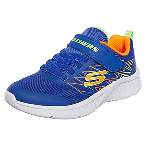 Skechers MICROSPEC TEXLOR Sneaker, Blue Textile/Orange & Lime Trim, 31 EU von Skechers