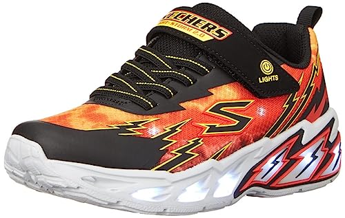 Skechers Light Storm 2.0 Sneaker, Black Textile/Synthetic/Red & Yellow Trim, 27 EU von Skechers