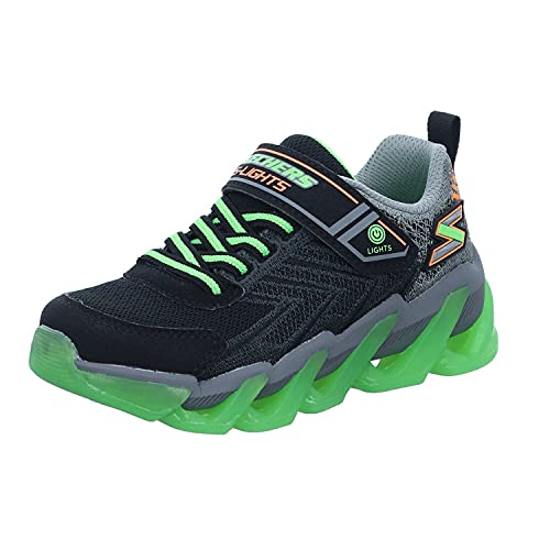 Skechers Jungen Mega-surge Sneaker, Black Textile Synthetic Lime Orange Trim, 31 EU von Skechers