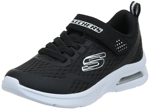 Skechers Jungen Microspec Max Torvix Sneaker, Black Textile Black White Trim, 30 EU von Skechers