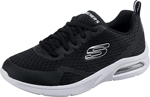 Skechers Jungen Microspec Max Sneaker, Black Textile Black White Trim, 27 EU von Skechers