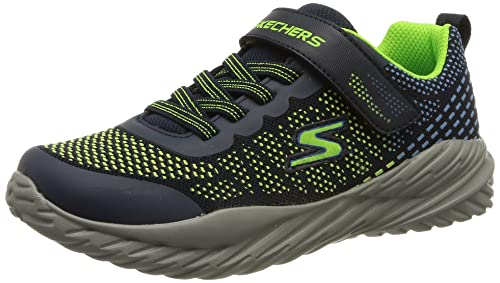 Skechers Jungen Nitro Sprint Karvo Sneaker, Navy Textile Lime Blue Trim, 27 EU von Skechers
