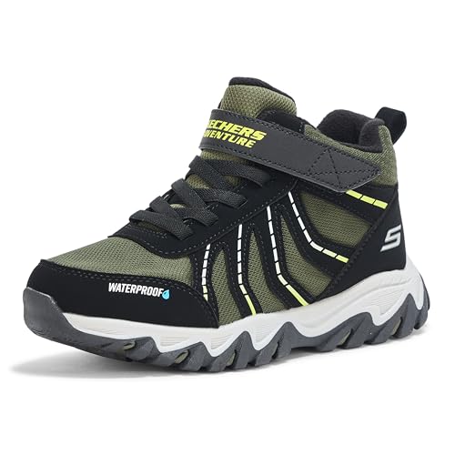 Skechers Rugged Ranger Storm Trail Stiefelette, Black Synthetic/Black & Green Trim, 34 EU von Skechers