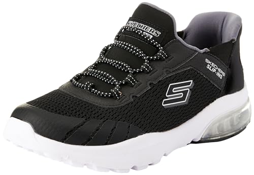 Skechers Jungen Slip-On, Schwarz Textil Anthrazit Synthetik Trim, 32 EU von Skechers