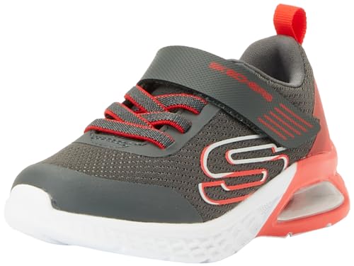 Skechers Jungen Sneaker, Anthrazit/Textil/Synthetik/roter Rand, 33 EU von Skechers