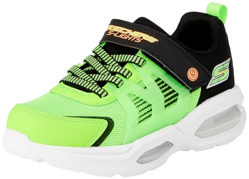 Skechers Jungen Sneaker, Lime Synthetic Textile Black Orange Tri, 31 EU von Skechers