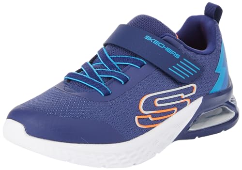 Skechers Boys Sneaker, Marineblaues Textil-Synthetik-Blau Orange Besatz, 34 EU Skechers Boys Sneaker, Marineblaues Textil-Synthetik-Blau Orange Besatz, 34 EU von Skechers