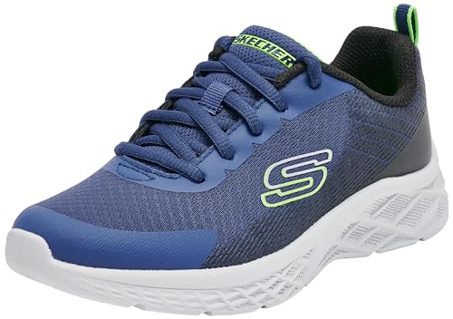 Skechers Jungen Microspec Ii Vovrix Sneaker, Navy Blue Lime, 28 EU von Skechers