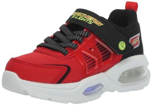 Skechers Jungen Sneaker, Red Synthetic Textile Black Yellow Trim, 35.5 EU von Skechers