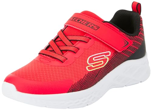 Skechers Jungen Sneaker, Rote Textil-Synthetik-schwarzer Rand von Skechers