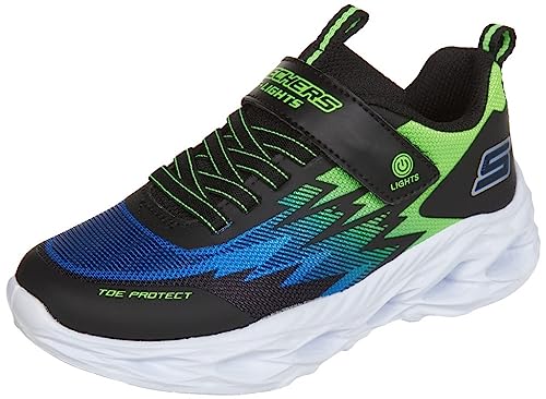 Skechers Jungen Vortex-flash Zorent Sneaker, Black Blue Synthetic Trim Lime Trim, 29 EU von Skechers