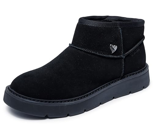 Skechers Keepsakes Cozy Mini-Schneestiefel für Damen, freihändig, Schwarz/Schwarz, 36 EU von Skechers