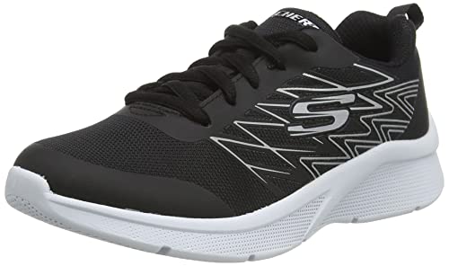 Skechers MICROSPEC Quick Sprint Sneaker, Black Textile/Black & Silver Trim, 28 EU von Skechers