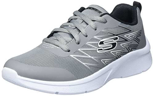 Skechers MICROSPEC Quick Sprint Sneaker, Gray Textile/Black Textile & Trim, 33 EU von Skechers