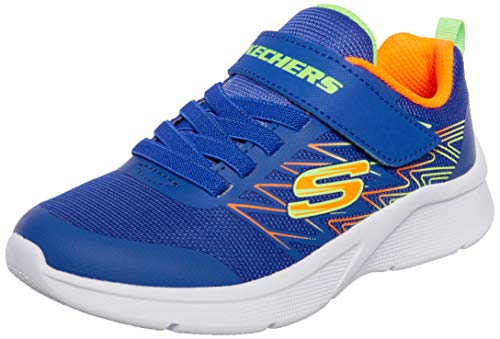 Skechers Microspec-Texlor Sneaker, Blue Textile/Orange & Lime Trim, 31 EU von Skechers