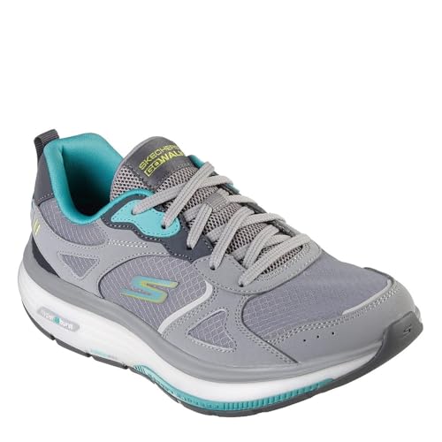 Skechers Mädchen 124929 Gytq Sportschuhe, Graues Leder Türkises Textil, 35.5 EU von Skechers