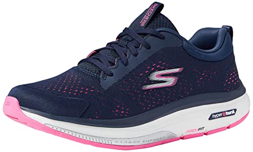 Skechers Mädchen 124933 Nvhp Sneaker, Marineblauer Stoff mit Pinkem Rand, 35.5 EU von Skechers