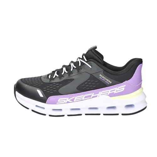 Skechers Mädchen Glide-Step + Vista Sneaker, Black Synthetic/Purple Trim von Skechers
