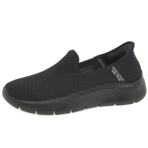Skechers Mädchen Go Walk Flex Hausschuh, Schwarzer Textilrand, 35.5 EU von Skechers