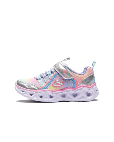 Skechers Mädchen Heart Lights Rainbow Lux sports shoes sneakers, Silver Multi Sparkle Mesh Multi Trim, 31 EU von Skechers