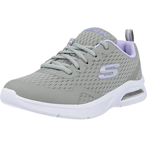 Skechers Mädchen Microspec Max Electric Jumps Sneaker, Gray Mesh Lavander Trim, 29 EU von Skechers