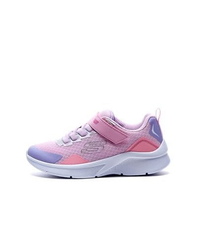 Skechers Mädchen Microspec Bright Retros Sneaker, Pink Synthetic Multi Trim, 28 EU von Skechers