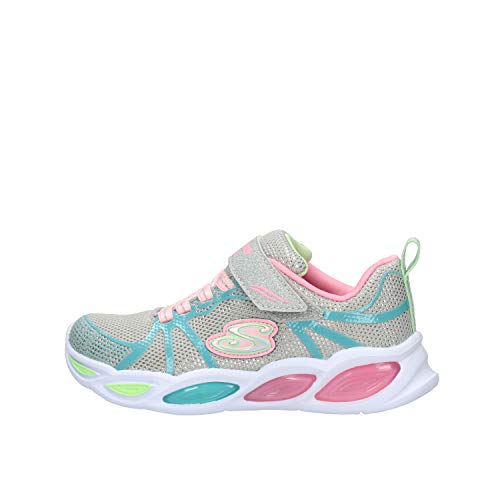 Skechers Mädchen Shimmer Beams Sporty Glow Sneaker, Grey Sparkle Mesh Multi Trim, 33.5 EU von Skechers
