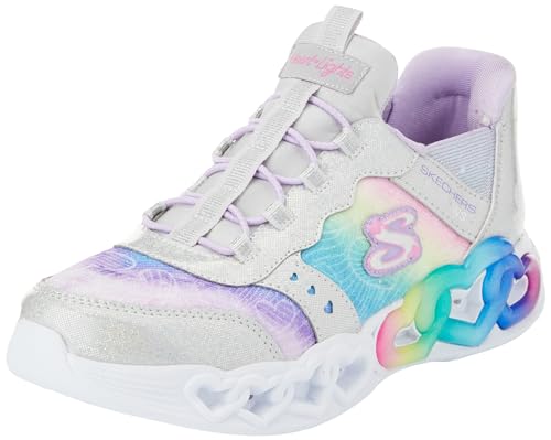 Skechers Mädchen Sneaker, Silberfarbener Synthetik Mehrfachbesatz, 27 EU von Skechers