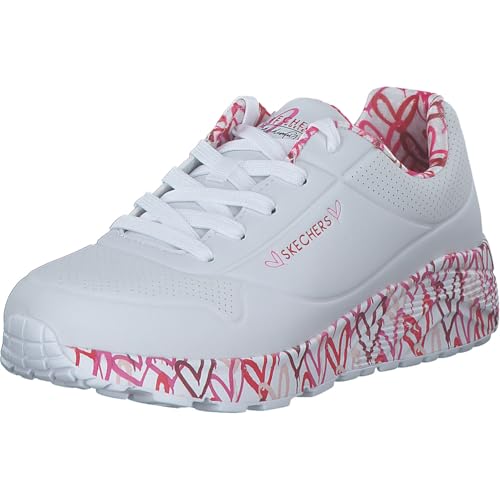 Skechers Mädchen Sneaker, White Synthetic Red Pink Trim, 27.5 EU von Skechers