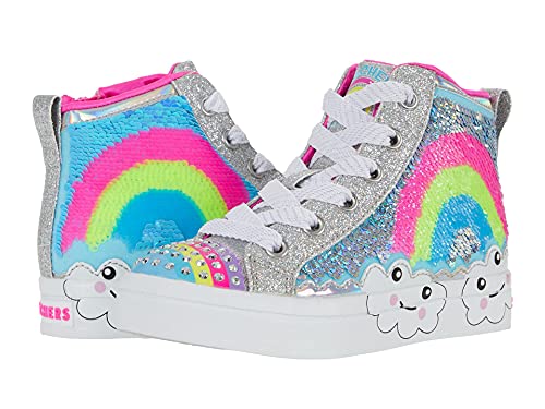 Skechers TWI-Lites 2.0 Daydreams Sneaker, Silver Synthetic/Multi Rainbow Trim, 35 EU von Skechers