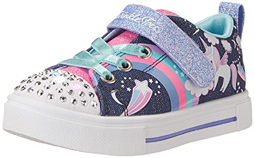 Skechers Mädchen Twinkle Sparks Unicorn Charmed Sneaker, Navy Textile Multi Trim, 35 EU von Skechers