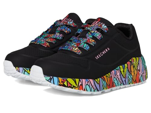Skechers Mädchen UNO Lite Subtle Love Sneaker, Schwarz von Skechers