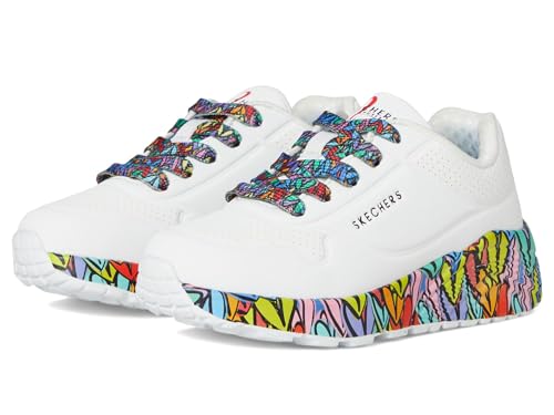 Skechers Mädchen UNO Lite Subtle Love Sneaker, weiß von Skechers