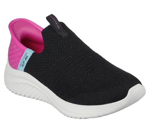 Skechers Mädchen Ultra Flex 3.0 Fresh Time Sneaker, Black Mesh Pink Trim, 30 EU von Skechers